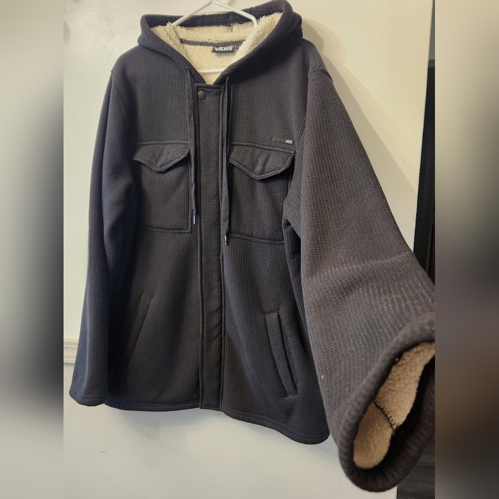 Vans Men's Charcoal Black Zip-Up Hooded Sweater Jacket - Picture 2 of 8